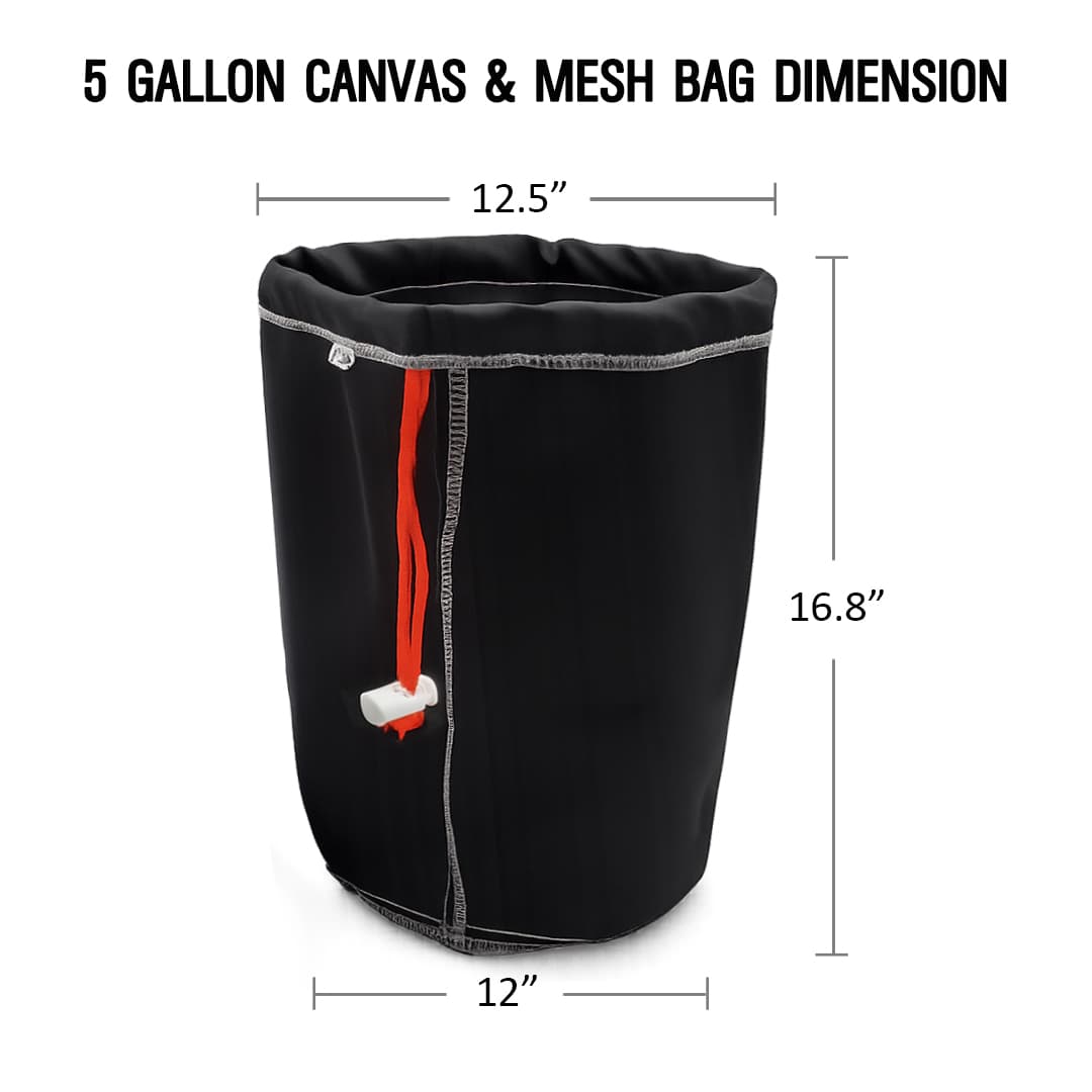 5 Gallon  Canvas & Mesh  Bubble Hash Bags