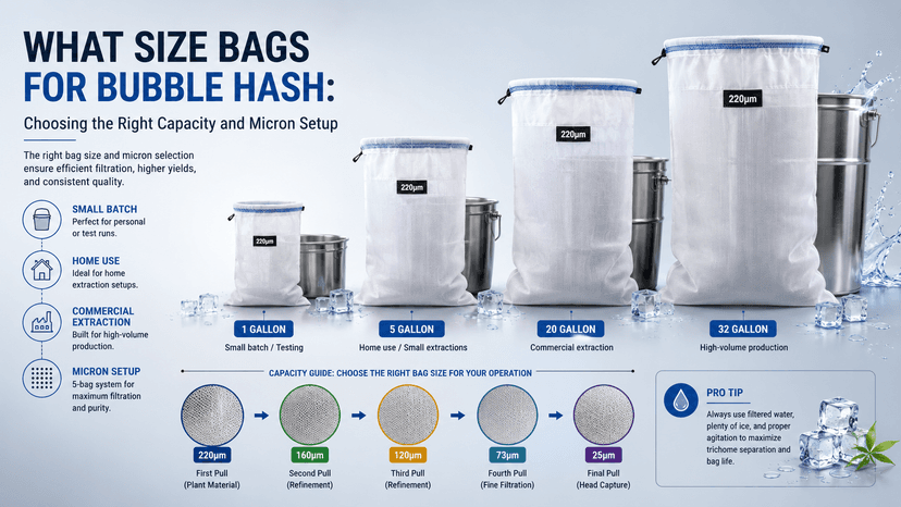 What Size Bags for Bubble Hash : Choosing the Right Capacity and Micron Setup