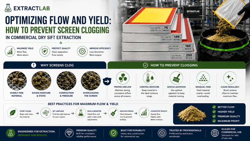 Optimizing Flow and Yield: How to Prevent Screen Clogging in Commercial Dry Sift Extraction