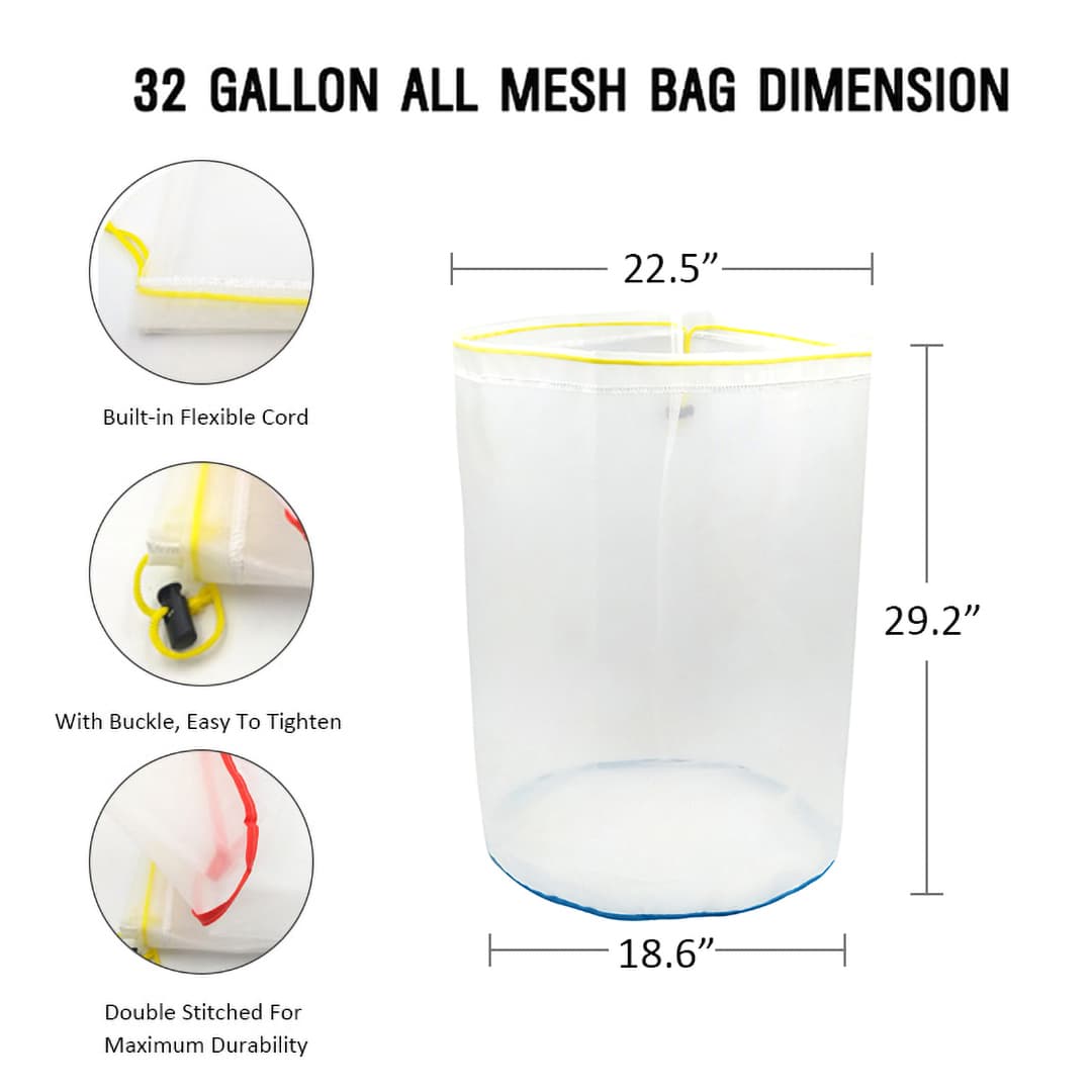 32 Gallon All Mesh Bubble Bag- Single Bag