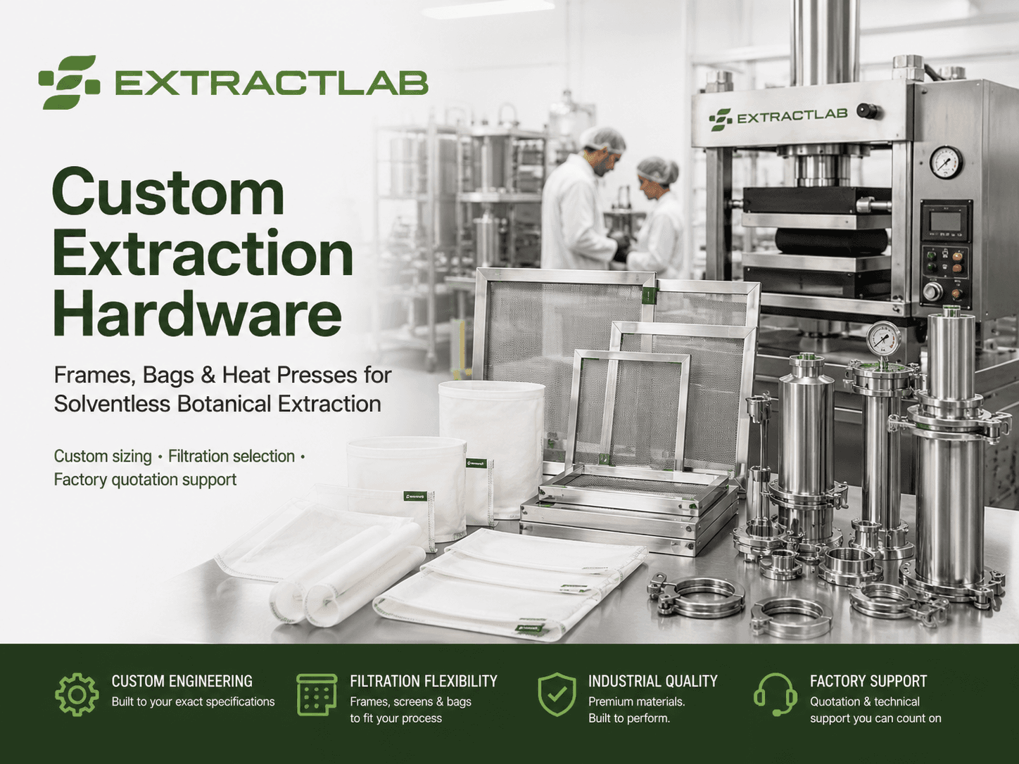 Custom extraction hardware production workflow