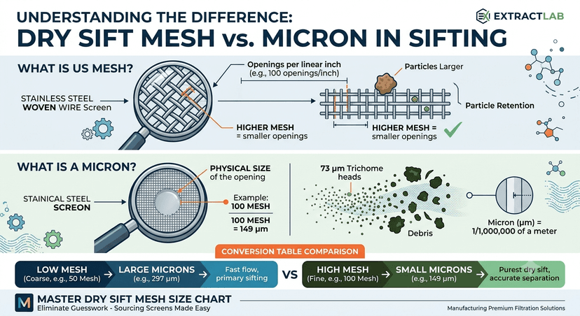 The Ultimate Mesh to Micron Sizing Chart for Precision Dry Sifting and Botanical Extraction