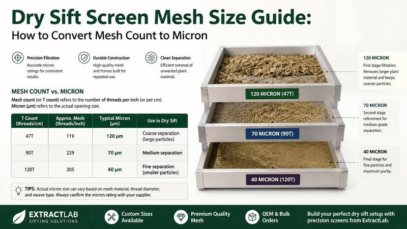 Dry Sift Screen Mesh Size Guide: How to Convert Mesh Count to Micron